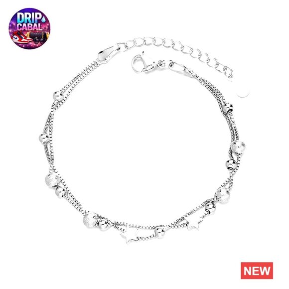 Jewelry - Sterling Silver Heart Link Bracelet Elegant Minimal Chic Chain Bangle